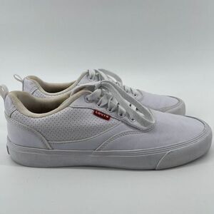 Levi's Woodward White Leather Sneakers Size 9.5‎